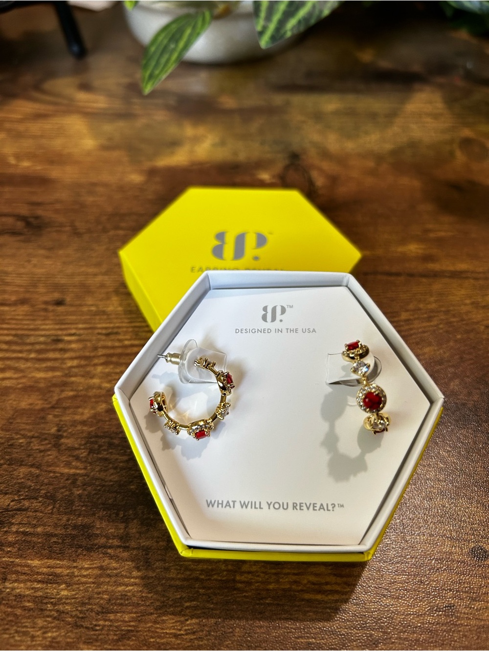 Bomb Party “Trinity Drops” Gold Hoop Earrings